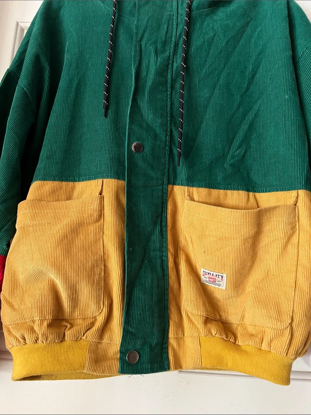 ZAFUL hooded Full zip Jacket ( Corduroy fabric / Zippers / Snap button)